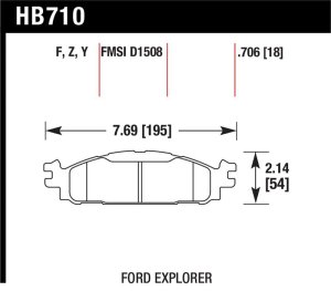 Ford Flex Brake Pads - Front - Hawk Performance - LTS Street - `12-`16